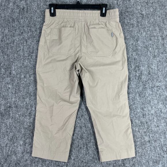 Eddie Bauer Pants Womens 2 Khakis Cropped Capri Stretch Waist Drawstring Camping - Picture 2 of 11